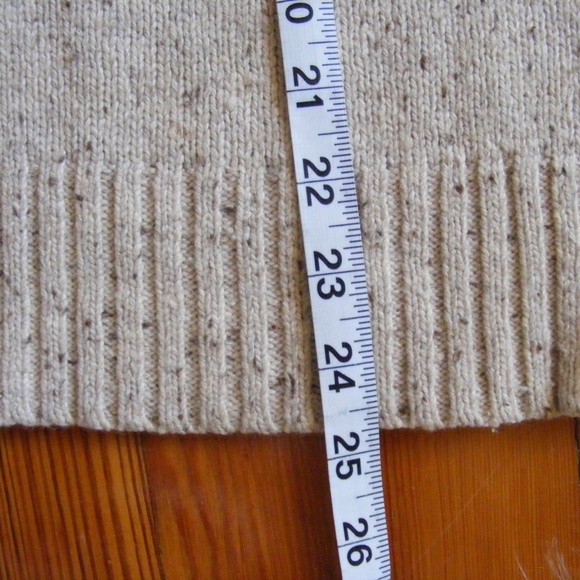 Eddie Bauer Pull over Sweater S Oatmeal Beige tan Wool shawl collar EUC Vintage - Picture 8 of 10